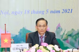向柬埔寨人民党通报越共十三大结果的会议以视频形式举行