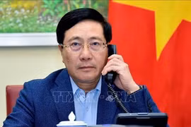 越南政府副总理兼外交部长范平明与新加坡外长维文通电话