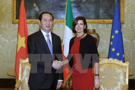 越南国家主席陈大光与意大利众议院议长劳拉·宝尔德里尼