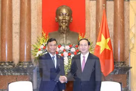 越南国家主席陈大光会见缅甸内政部部长觉瑞（图片来源：越通社）