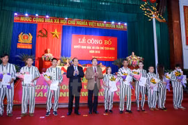 越南政府副总理张和平出席2016年国家主席特赦令公布仪式（图片来源：越通社）