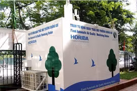 设在河内市的一台环境空气质量自动监测​站（图片来源：quantracmoitruong.gov.vn）