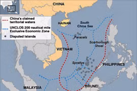 “牛舍线”（图片来源：UNCLOS/CIA）