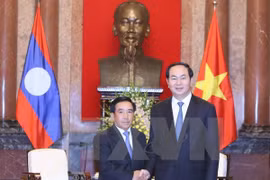 越南国家主席陈大光会见老挝人民民主共和国国家副主席潘坎·维帕万（图片来源：越通社）