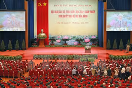 越共中央总书记阮富仲在会上发表讲话（图片来源：越通社）