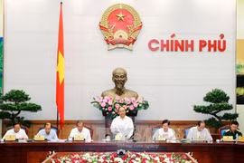越南政府总理阮春福在2011-2015年国家行政改革工作小结视频会议上发表讲话（图片来源：越通社）