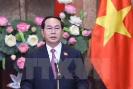 陈大光主席宣示就职（图片来源：越通社）