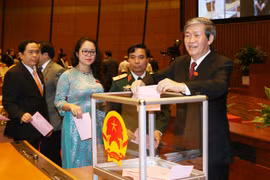 国会代表投票方式选举政府总理职务（图片来源：越通社）