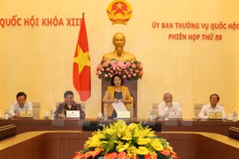阮氏金银主席在会上发表讲话​ （图片来源：越通社）