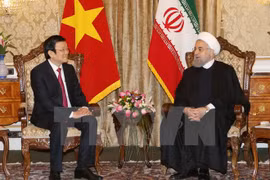 越南国家主席张晋创与伊朗总统哈桑·鲁哈尼举行会谈（图片来源：越通社）
