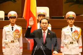 国家主席陈大光宣示就职（图片来源：越通社）