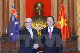 越南国家主席​陈大光与澳大利亚驻越大使克雷格·奇蒂克（图片来源：越通社）
