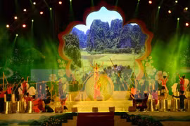 2016年奠边省羊蹄甲花节文艺晚会节目（图片来源：越通社） 