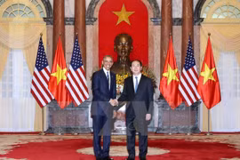 越南国家主席陈大光与美国总统奥巴马（图片来源：越通社） 