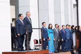 澳大利亚总理安东尼·阿尔巴尼斯主持仪式 欢迎范明政总理对澳大利亚进行正式访问