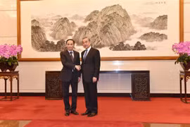 越共中央书记处书记、中央对外部部长黎淮忠会见中共高层领导人
