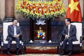 越南国家主席武文赏会见柬埔寨副首相涅沙文