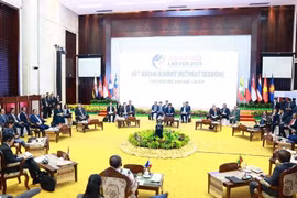 第45届东盟峰会闭门会议于2024年10月9日上午在万象举行。图自越通社