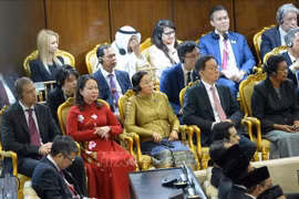 越南国家副主席武氏映春出席印尼总统就职典礼。图自越通社