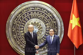 越南国会主席陈青敏会见中国最高人民法院院长。图自越通社