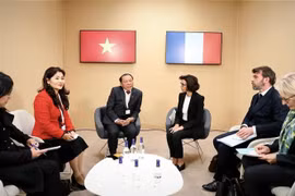 会谈场景。图自越通社