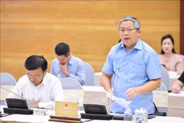 越南公安部发言人黄英宣少将在政府例行记者会上发言。图自越通社