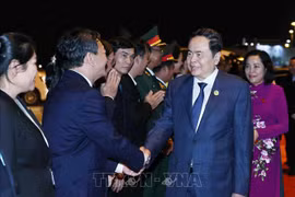 越南国会主席陈青敏圆满结束访问老挝和出席AIPA-45之旅。图自越通社
