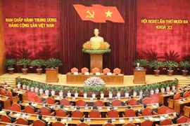 越共十一届中央委员会第十三次全体会议闭幕会全景 
