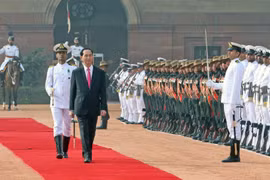 越南国家主席陈大光对印度进行国事访问（组图）
