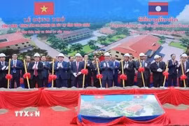 戒毒中心奠基仪式。图自越通社