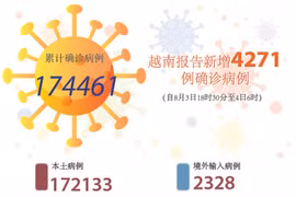 图表新闻：越南报告新增4271例确诊病例