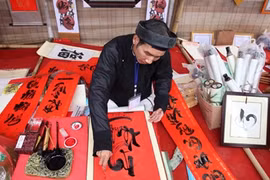 河内市文庙-国子监文湖是一年一度举行书法节的地方。（图片来源：越南《人民报》）