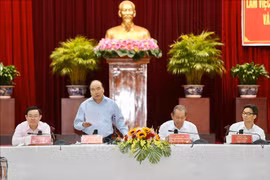阮春福总理主持经济社会小组与九龙江三角洲各地方会议