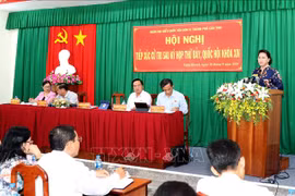 国会主席阮氏金银在芹苴市宁桥郡开展选民接待活动