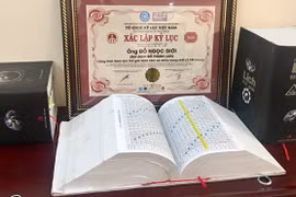 《世界日历3240年》一书获页数最多书籍越南纪录证书