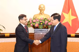 越南政府副总理兼外长范平明会见印度新任驻越大使普拉奈·维尔马