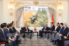越南政府总理阮春福会见韩越友好协会主席崔英珠