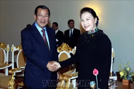  国会主席阮氏金银会见柬埔寨首相洪森