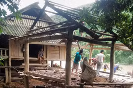 越南北部山区遭受第三号台风的袭击