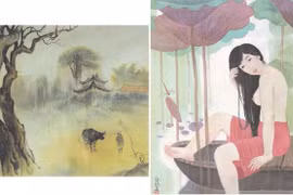 越南北-南著名画家相遇 让自然与艺术有机融合