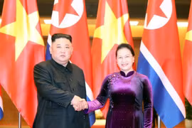 越南国会主席阮氏金银会见朝鲜最高领导人金正恩