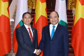 越南政府和国会领导人会见缅甸总统吴温敏