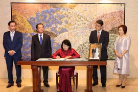 邓氏玉盛前往日本驻越大使馆向日本新天皇德仁即位表示祝贺