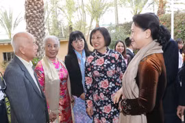 阮氏金银会见旅居摩洛哥越南人代表