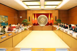 越南国会主席阮氏金银与不丹国家委员会主席塔希·多吉举行会谈