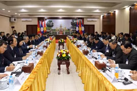  张和平副总理访问老挝 与老挝副总理会谈
