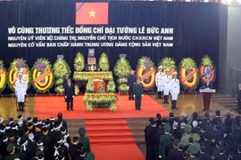 越南各界送别黎德英同志：原越南国家主席黎德英遗体告别仪式在庄严肃穆的气氛中进行