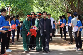 嘉莱省为17具在柬埔寨牺牲的越南烈士遗骸举行追悼会和安葬仪式