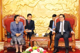 越共中央对外部部长黄平君会见老挝革命人民党中央对外部代表团