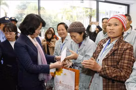 越南国家副主席邓氏玉盛向贫困癌症患者赠送年礼